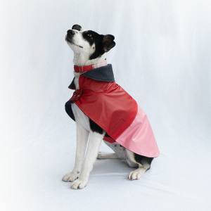 Impermeable Romance - Rojo + palo de rosa